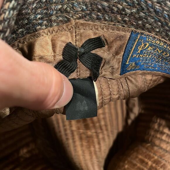 VTG Pendleton Fedora Hat Brown 100% virgin Wool Size M made in USA GUC - Picture 6 of 8